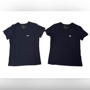 FIGS Technical Collection Scrub Tops Navy Blue 2-Pack Size XS